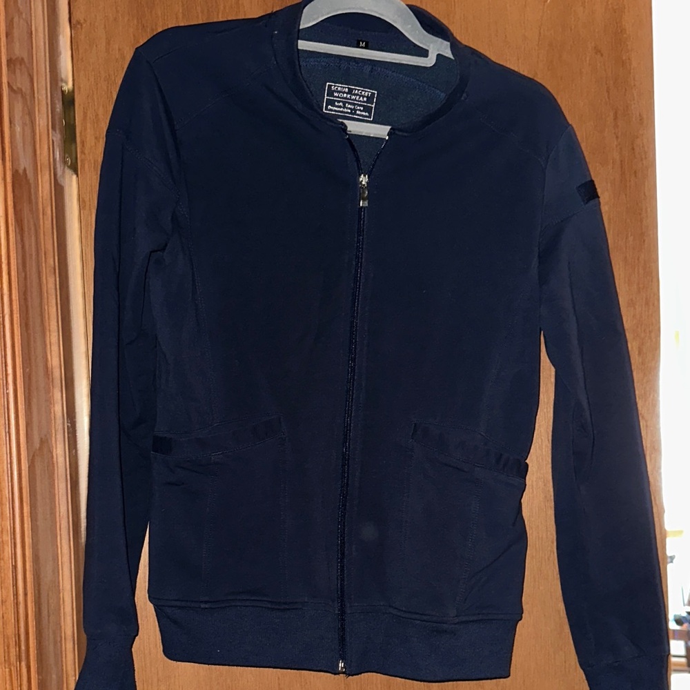 Women’s Navy Zip-Up Scrub Jacket